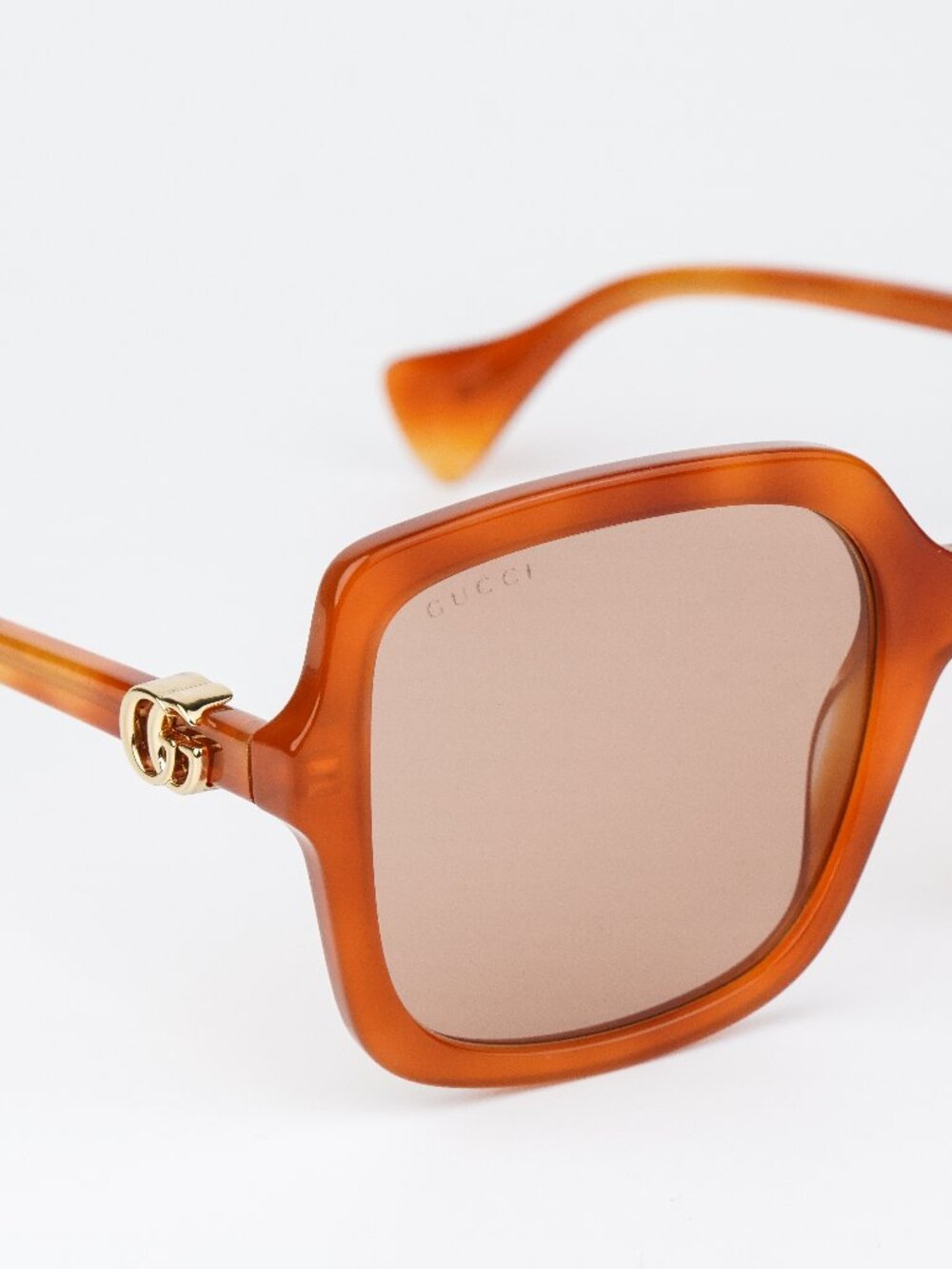 Gucci Women Sunglasses Havana Brown Square GG1070S 002 NEW AUTHENTIC - Picture 6 of 9